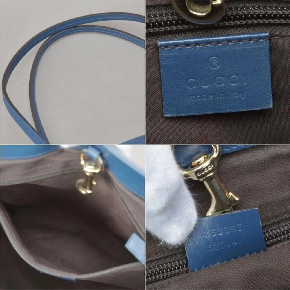 Gucci Blue Leather Tote Bag - Picture 8 of 10
